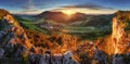 Sunrise on Slovakia mountain panorama landscape Royalty Free Stock Photo