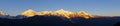 Sunrise on snow mountains in China