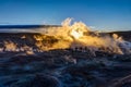 Sunrise at Sol de Manana Geothermal Active area Altiplano Bolivi Royalty Free Stock Photo