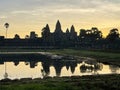 Sunrise Spectacle: Angkor Wat Temples, Siem Reap, Cambodia Royalty Free Stock Photo