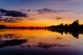 Sunrise of Srah Srang Lake Royalty Free Stock Photo