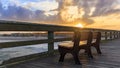 Sunrise, St. Johns County Ocean Pier, St. Augustine, Florida Royalty Free Stock Photo