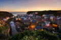 Sunrise in Staithes - fishing village. Yorkshire Coast.