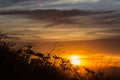 Sunrise at the Steptoe Butte over the Palouse rolling fields Royalty Free Stock Photo