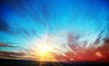 Sunrise summer sky panorama Royalty Free Stock Photo