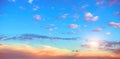 Sunrise summer sky panorama Royalty Free Stock Photo