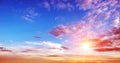 Sunrise summer sky panorama Royalty Free Stock Photo