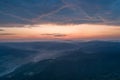 Sunrise of the summer sun in the mountains_1 Royalty Free Stock Photo