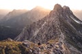 Sunrise at the summit of the Nebelhorn Royalty Free Stock Photo