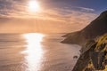 Sunrise with sun star on a Cliff Walk between Bray and Greystones