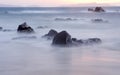 Sunrise Sunlight East Coast Tasmania Slow shutter speed water over rocks