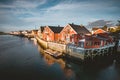 Sunrise and Sunset at Henningsvaer, fishing village located on several small islands in the Lofoten archipelago, Norway