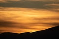 Sunrise, sunset over mountains silhouette background. Wallpaper, card