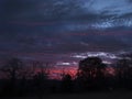 Sunrise or sunset in rural Oklahoma, pink and blue sky