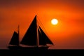 Sunrise Sunset Sailboat Ocean Background