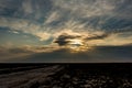 Sunrise or sunset on the salt lake Bulukhta (Russia Royalty Free Stock Photo