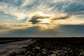 Sunrise or sunset on the salt lake Bulukhta (Russia Royalty Free Stock Photo