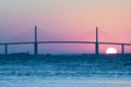 Sunrise at Sunshine Skyway Bridge Royalty Free Stock Photo