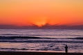 Sunrise at Surfers Paradise beach Royalty Free Stock Photo