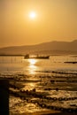 Sunset on the Ria of Arousa Royalty Free Stock Photo