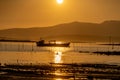 Sunset on the Ria of Arousa Royalty Free Stock Photo