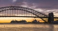 Sunrise Sydney Harbor bridge.