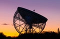 The Lovell Telescope at Jodrell Bank in Cheshire at Sunrise