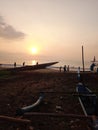 Sunrise at teluk penyu beach cilacap city