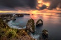 Sunrise at Thousand Island beach Nusapenida Klungkung Bali indonesia. Royalty Free Stock Photo