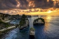 Sunrise at Thousand Island Beach Nusapenida, klungkung Bali indonesia Royalty Free Stock Photo