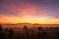 Sunrise time on the view of mountain. Royalty Free Stock Photo