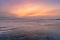 Sunrise tone skyline over Baikal freeze water lake