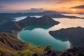 Sunrise on top of the Kelimutu, Flores, Indonesia. Sunrise on top of the Kelimutu volcano Royalty Free Stock Photo