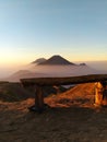 Sunrise at the top of Prau Mountain Royalty Free Stock Photo