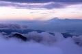 Sunrise on top of the summit of mt Rinjani Royalty Free Stock Photo