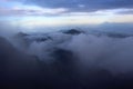 Sunrise on top of the summit of mt Rinjani Royalty Free Stock Photo