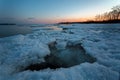 Sunrise in Toronto's Cherry Beach during winter