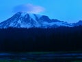 Sunrise Touching Mount Rainier Summit Glaciers Royalty Free Stock Photo