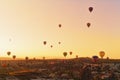 Sunrise tourist attraction - balloon flights in Cappadocia, Turk