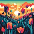 Sunrise Tulip Garden