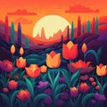 Sunrise Tulip Garden