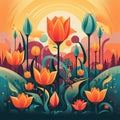 Sunrise Tulip Garden