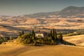 Sunrise in tuscan countryside, Italy Royalty Free Stock Photo