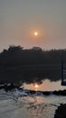 Sunrise at Ulhas river Neral Maharashtra Royalty Free Stock Photo