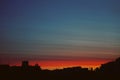 Sunrise urbanscape silhouette