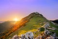 Sunrise in Urkiola mountain range Royalty Free Stock Photo