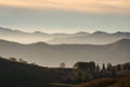 Sunrise in the Valley of the Blue Ridge Mountains Royalty Free Stock Photo