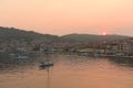 Sunrise in Vela Luka on island Korcula, Croatia.