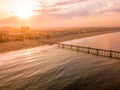 Sunrise at the Venice beach in Los Angeles Royalty Free Stock Photo