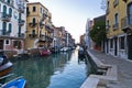 Sunrise in Venice at canal near Academia bridge Royalty Free Stock Photo